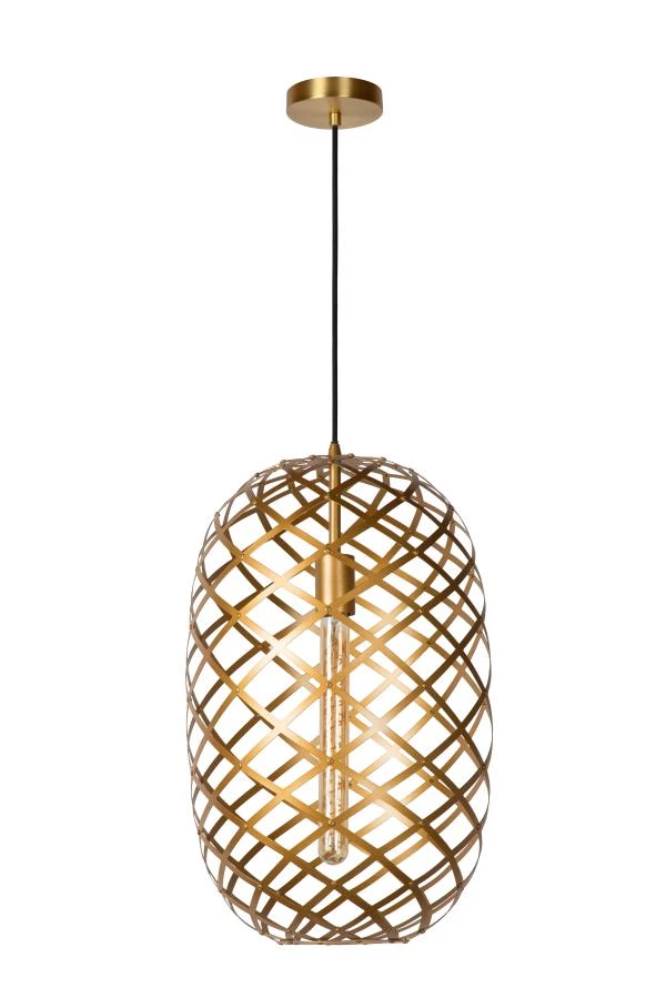 Lucide WOLFRAM - Suspension - Ø 32 cm - 1xE27 - Or Mat / Laiton - éteint